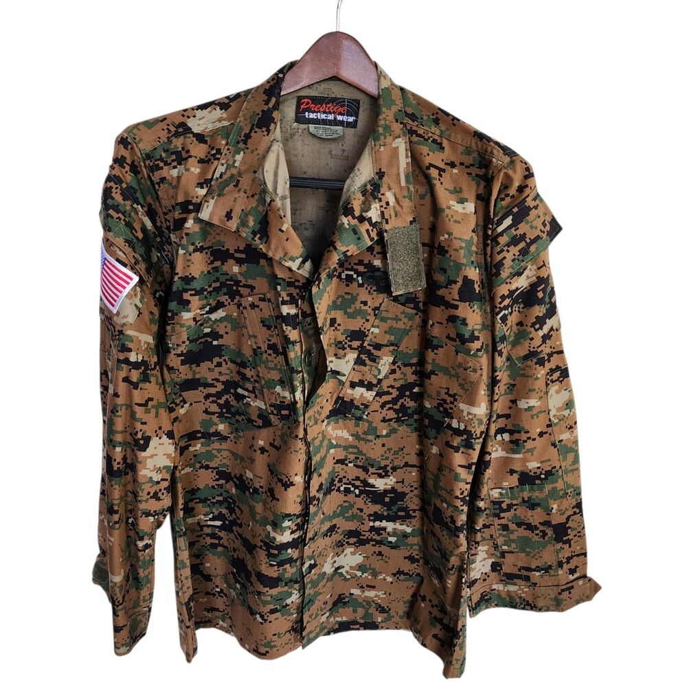 Prestige Tactical Wear Woodland MARPAT Digital Camo Shirt Jacket Mens Medium Reg